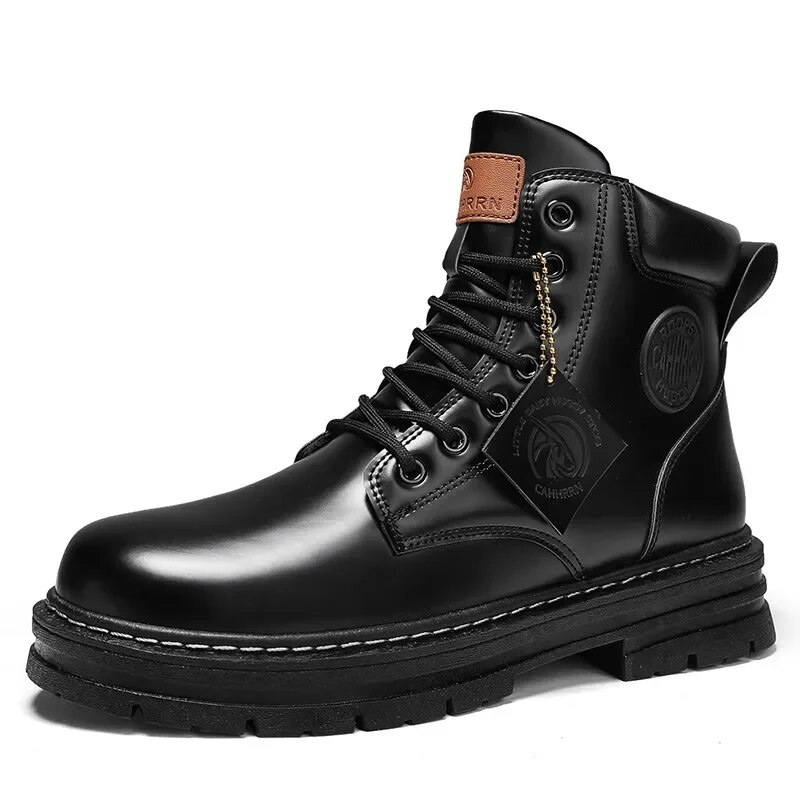 Orthopedic Shoes for Men Warm Leather Lace-Up High Top Boots