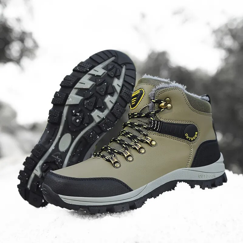 Orthopedic Boots for Men Warm Plus Hiking Lace-up Boots