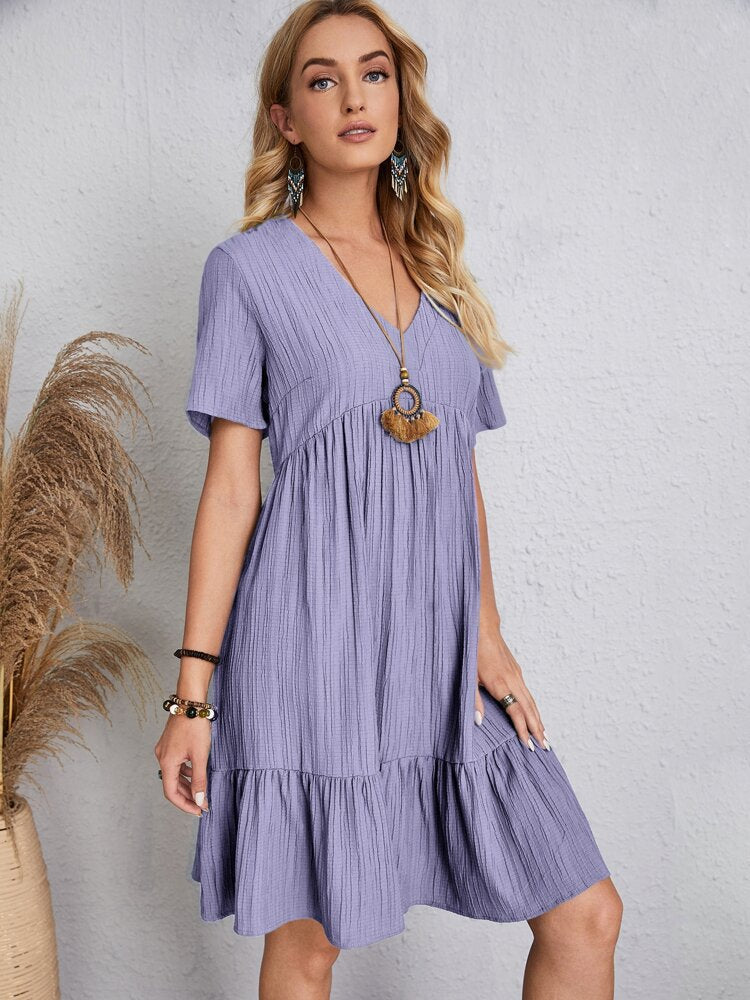 V-neck midi dress
