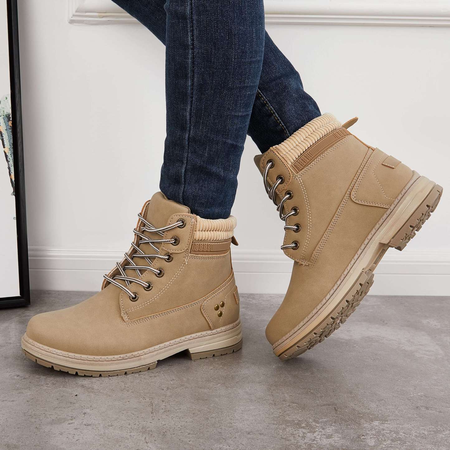 Classic Non Slip Ankle Work Boots Waterproof Hiking Combat Boots
