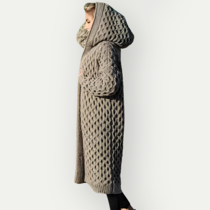 Wool Cardigan With Hoodie
