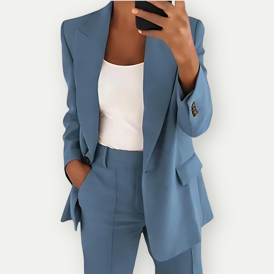Plain Women's Blazer Set