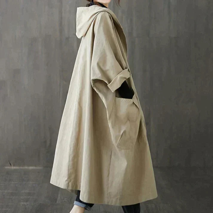 Windproof OverSized Trench Coat With Pockets