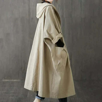 Windproof OverSized Trench Coat With Pockets