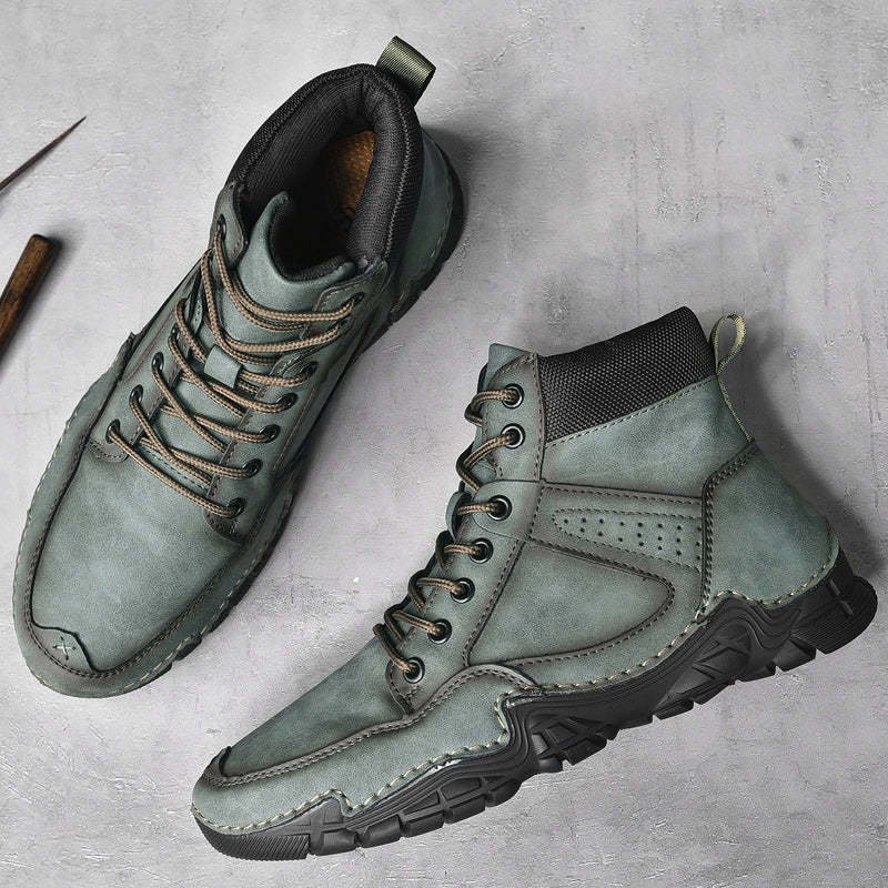 Men Casual Ankle Boots Leather Winter Orthopedic Shoes