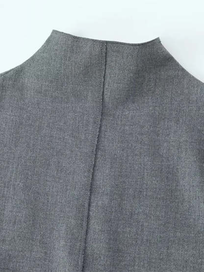 Elegant Charcoal Sleeve Sheath Dress