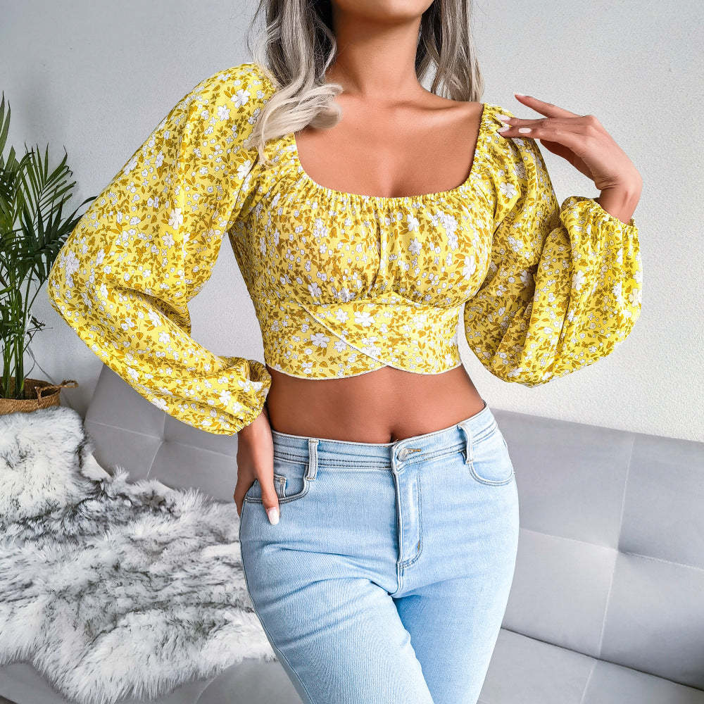 Milkmaiden Top With Floral Print