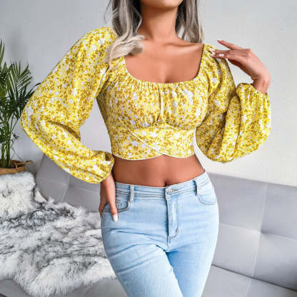 Milkmaiden Top With Floral Print