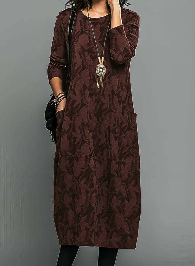 Elegant Printed Winter Dress for Women