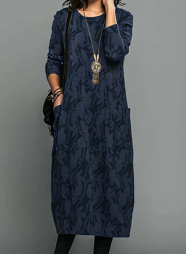 Elegant Printed Winter Dress for Women