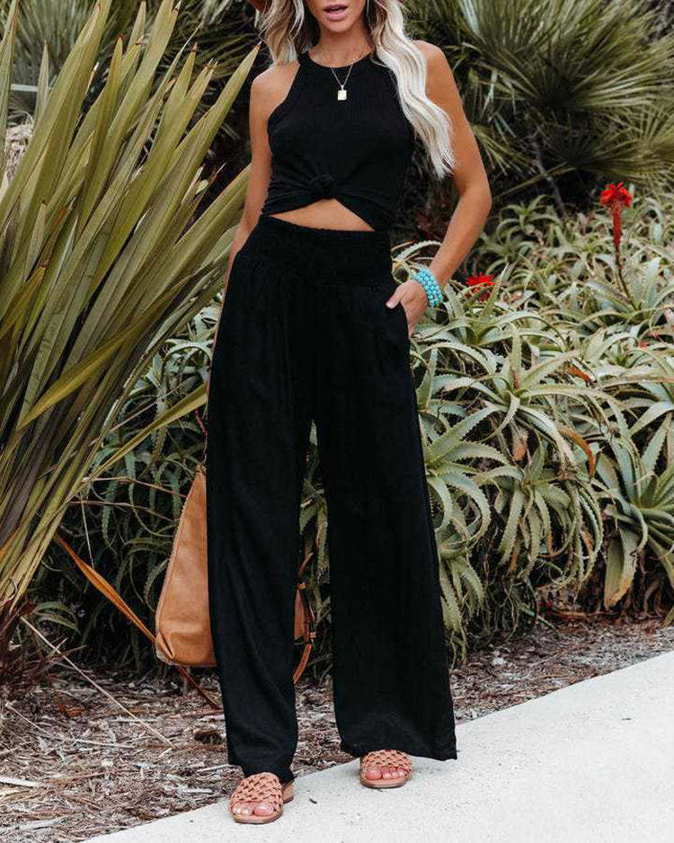 Wide Leg Linen Trousers