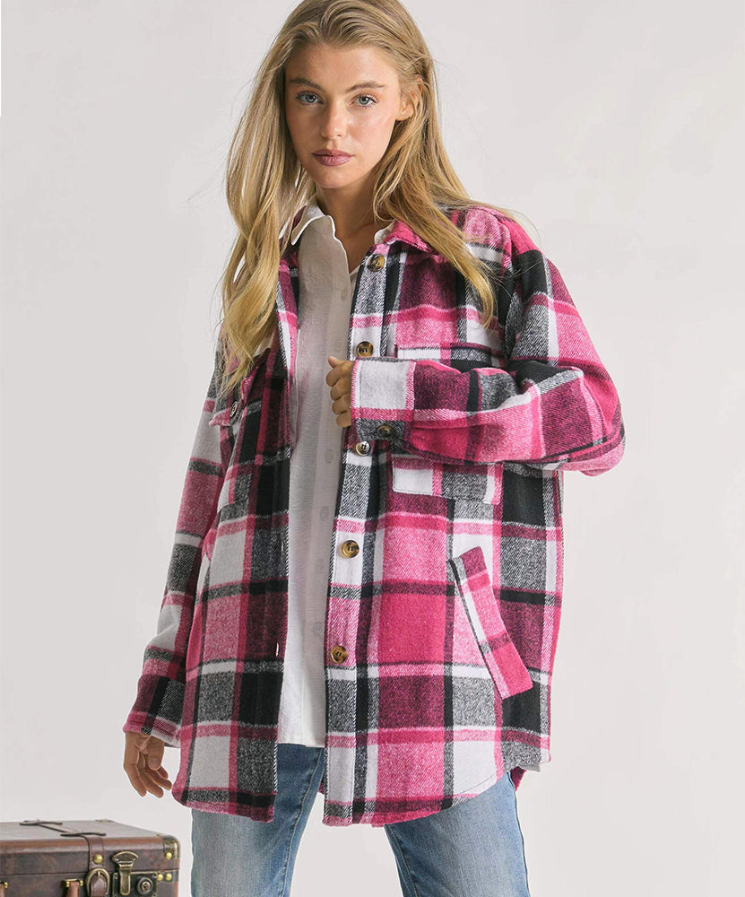 Plaid Charm OverSized Shirt Jacket