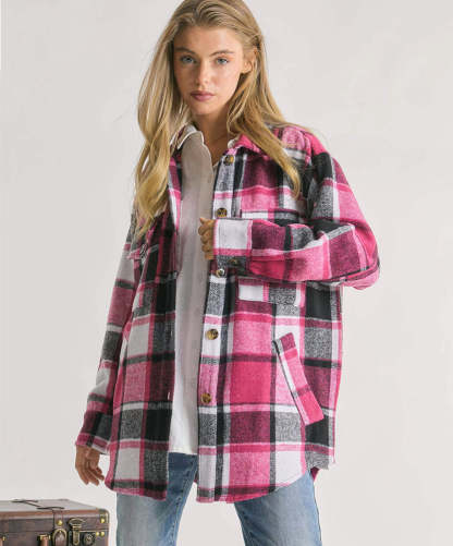 Plaid Charm OverSized Shirt Jacket
