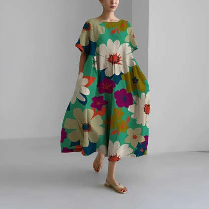 Floral Pattern Midi Dress