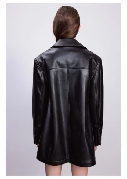 Vegan Leather Trench Coat