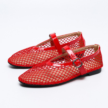 Women's Mesh Ballet Flats Comfy Mary Jane Shoes