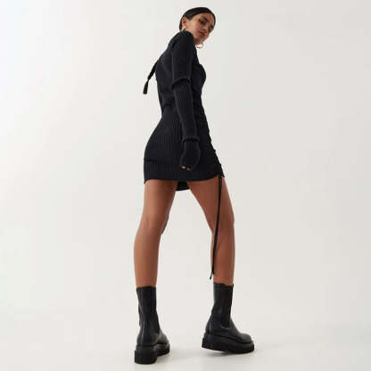 Ribbed Turtleneck Dress