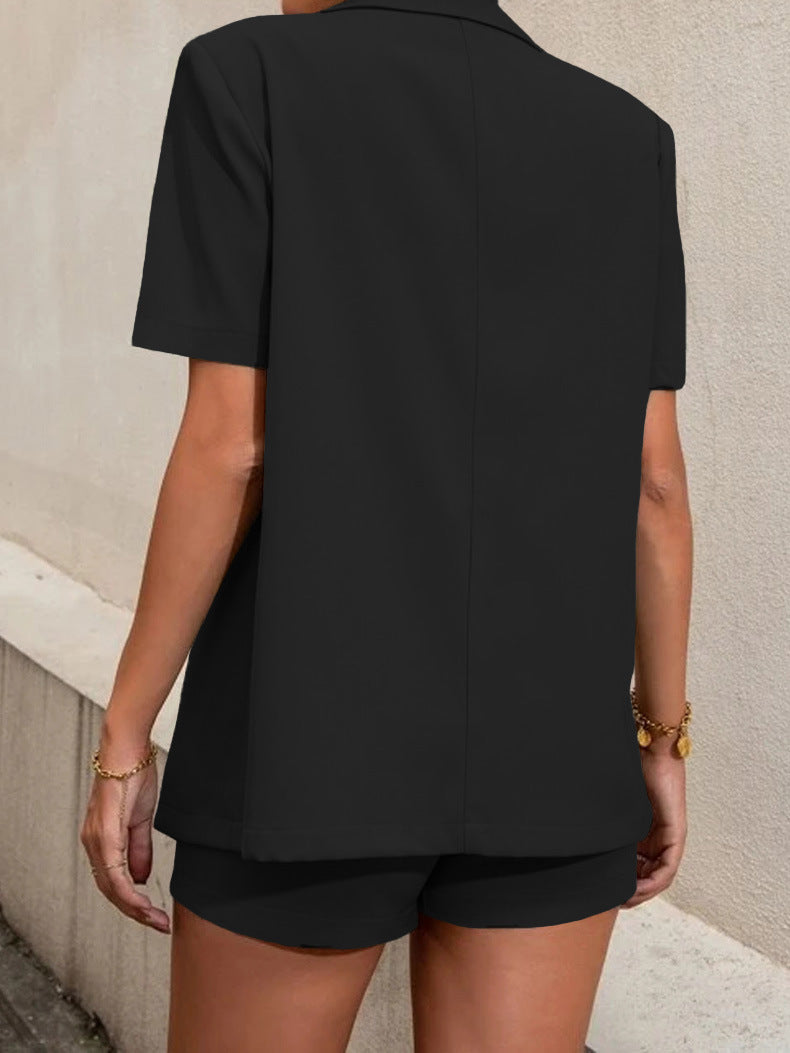 Short Sleeve Blazer And Shorts