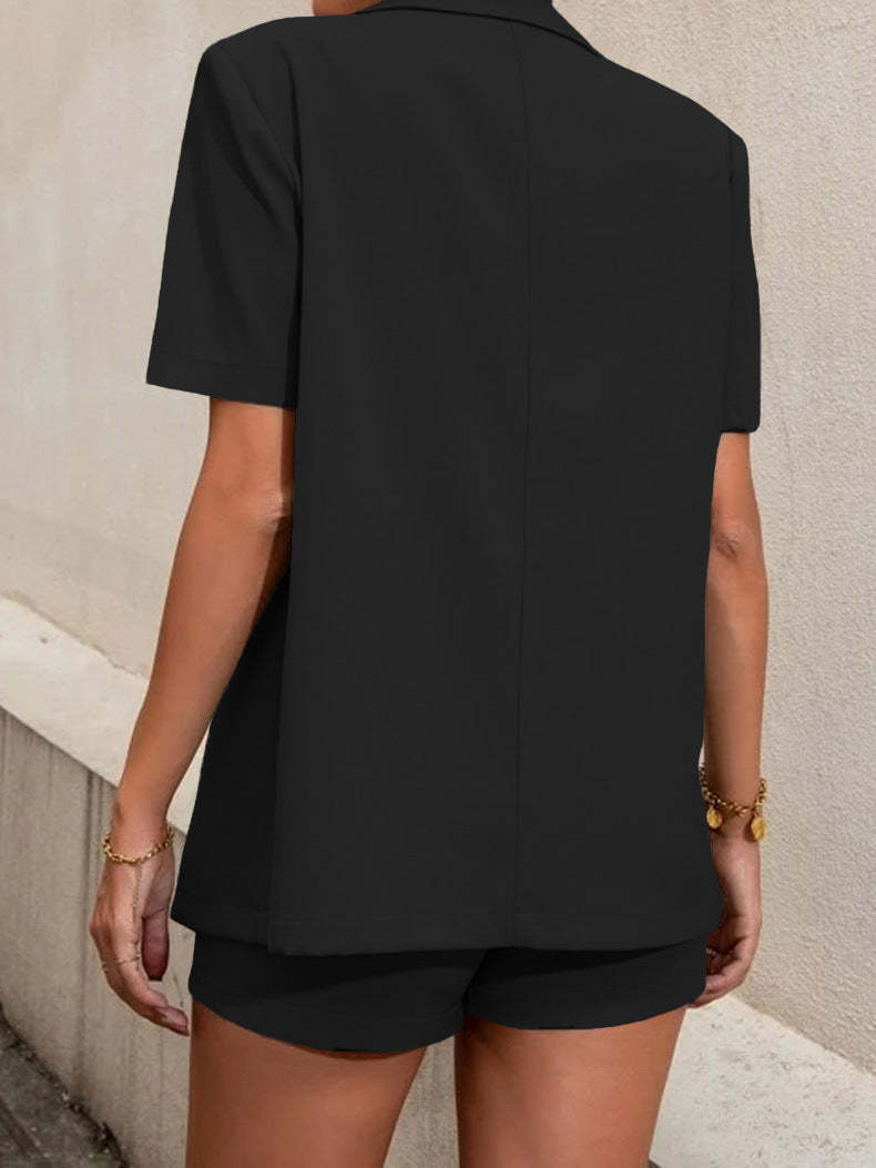 Short Sleeve Blazer And Shorts