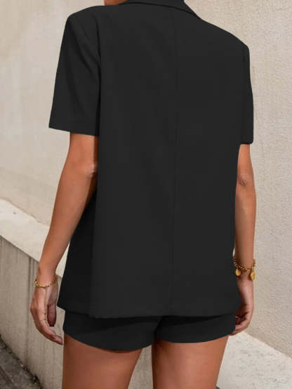 Short Sleeve Blazer And Shorts