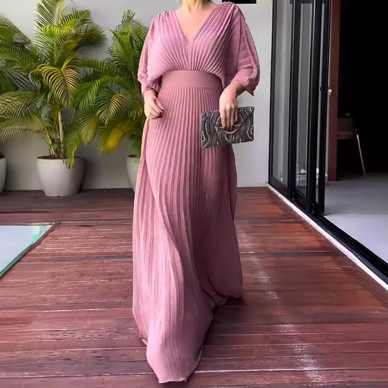  Ribbed Full-Length Dress