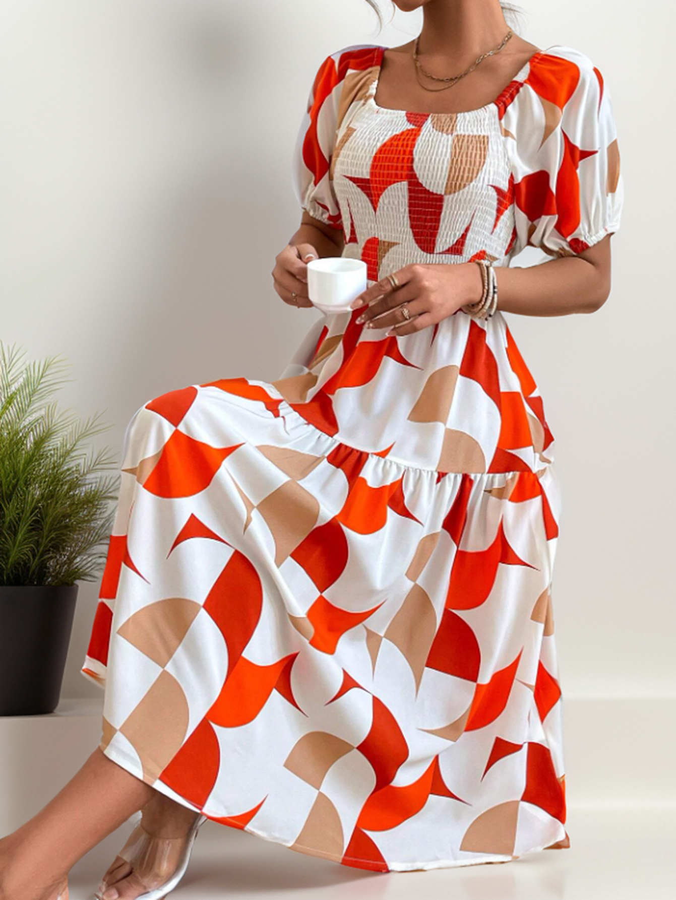 Off-Shoulder Midi Dress