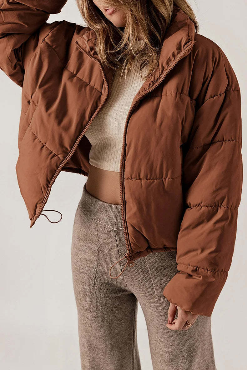 Puffer Jacket with Cinched Waist