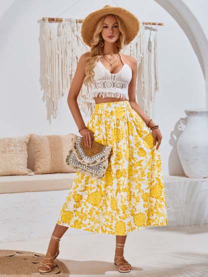 Floral Midi Summer Skirt