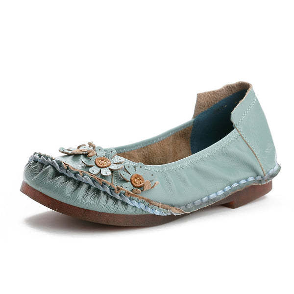 Genuine Leather Plus-Size Women's Single Shoes