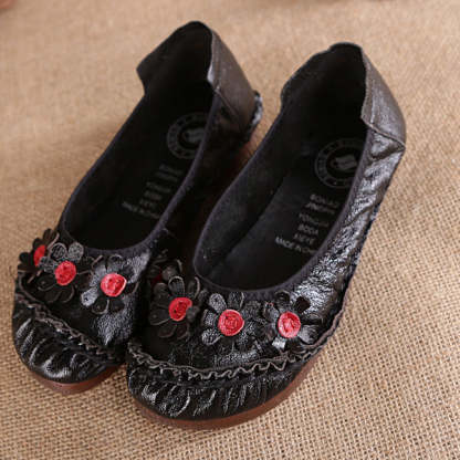 Genuine Leather Plus-Size Women's Single Shoes