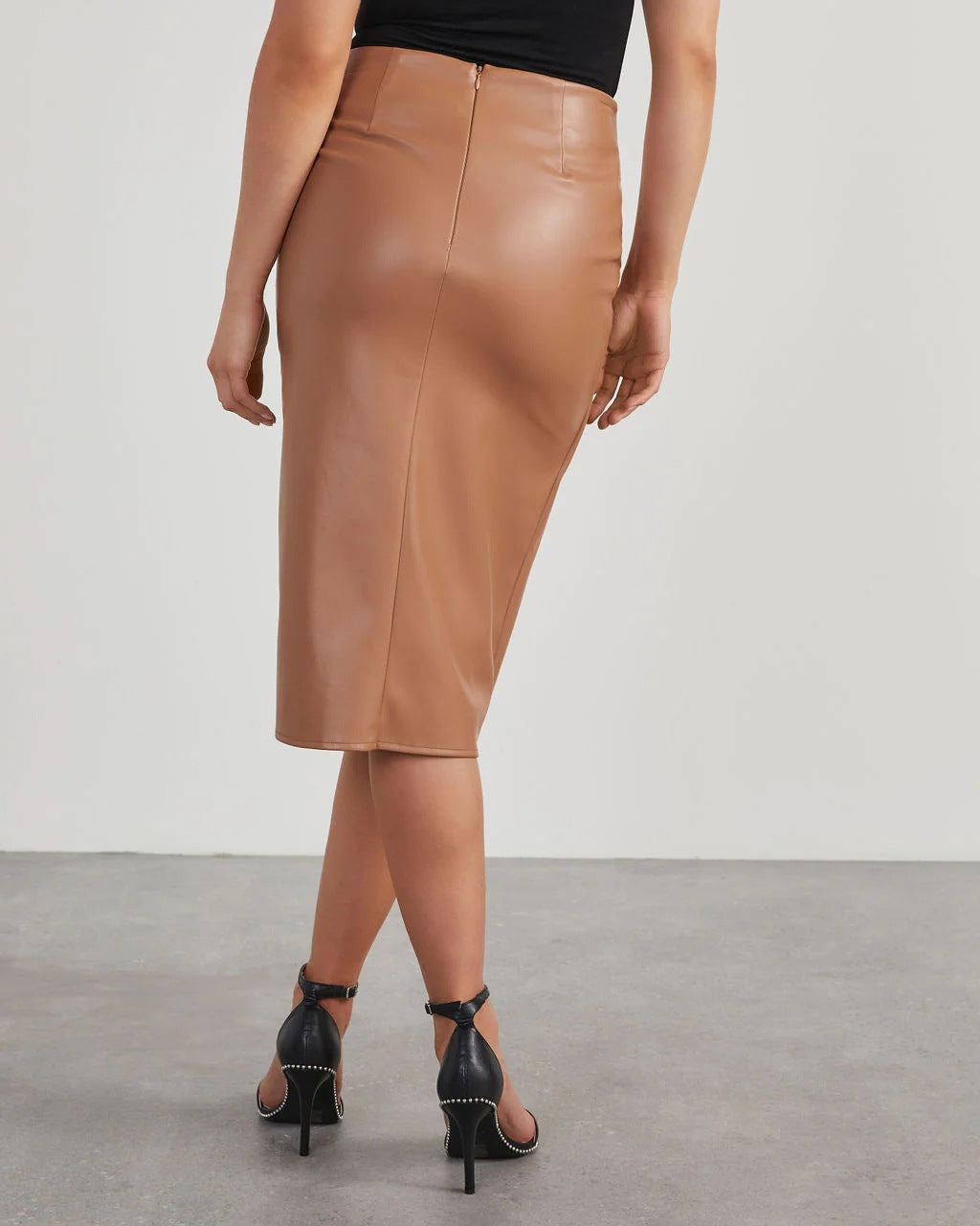 Asymmetrical Vegan Leather Skirt