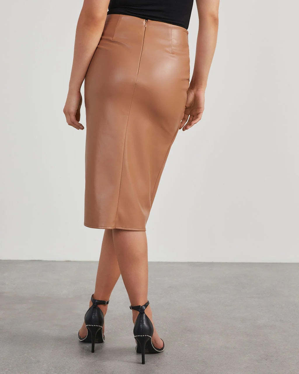 Asymmetrical Vegan Leather Skirt
