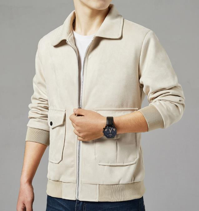Suede Jacket With Teddy Inner Lining