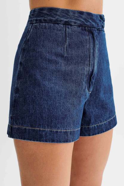 Denim Vest and Shorts Set