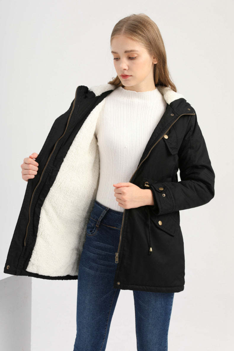 Casual Drawstring Hooded Jacket