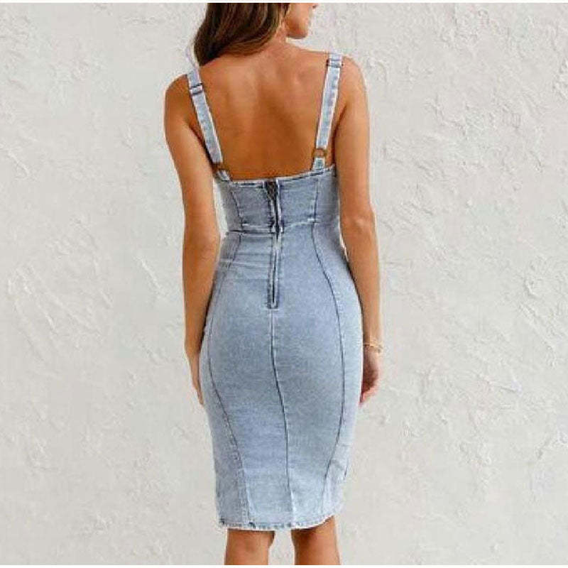 Denim Split Dress