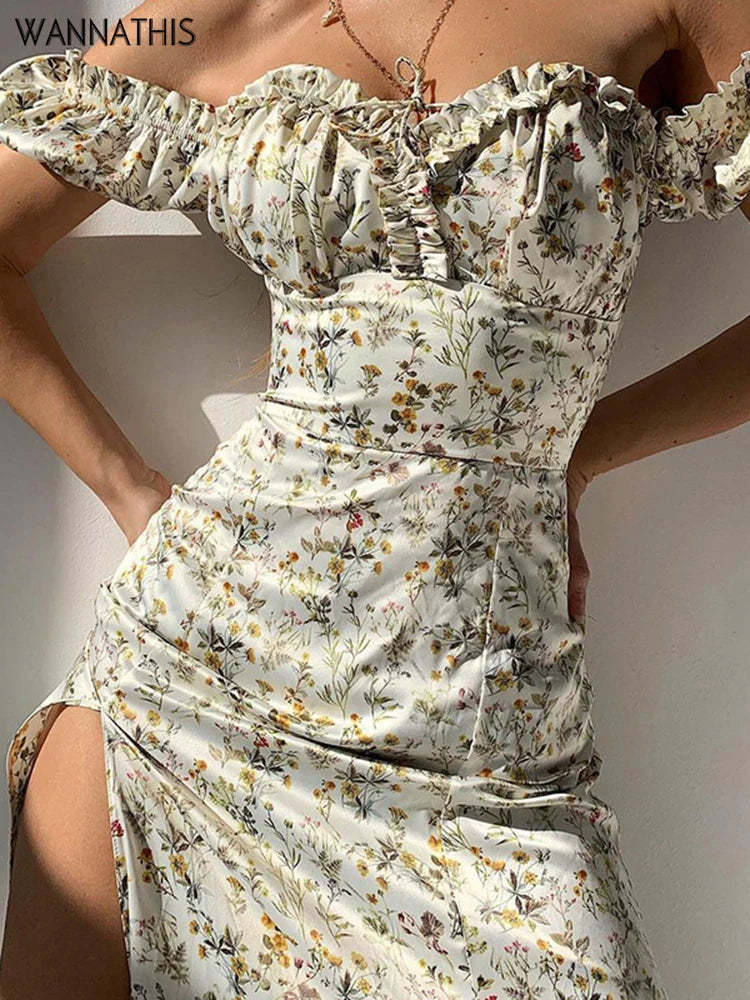 Off Shoulder Floral Summer Dress