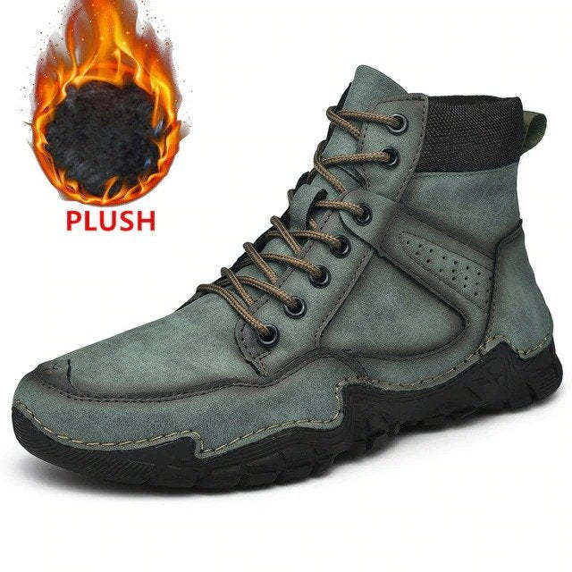 Men Casual Ankle Boots Leather Winter Orthopedic Shoes