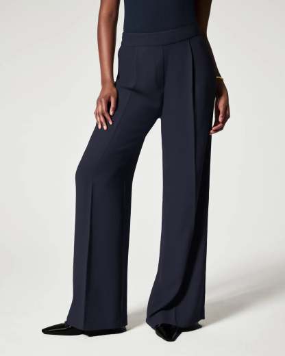 Pleated Wide Leg Trousers
