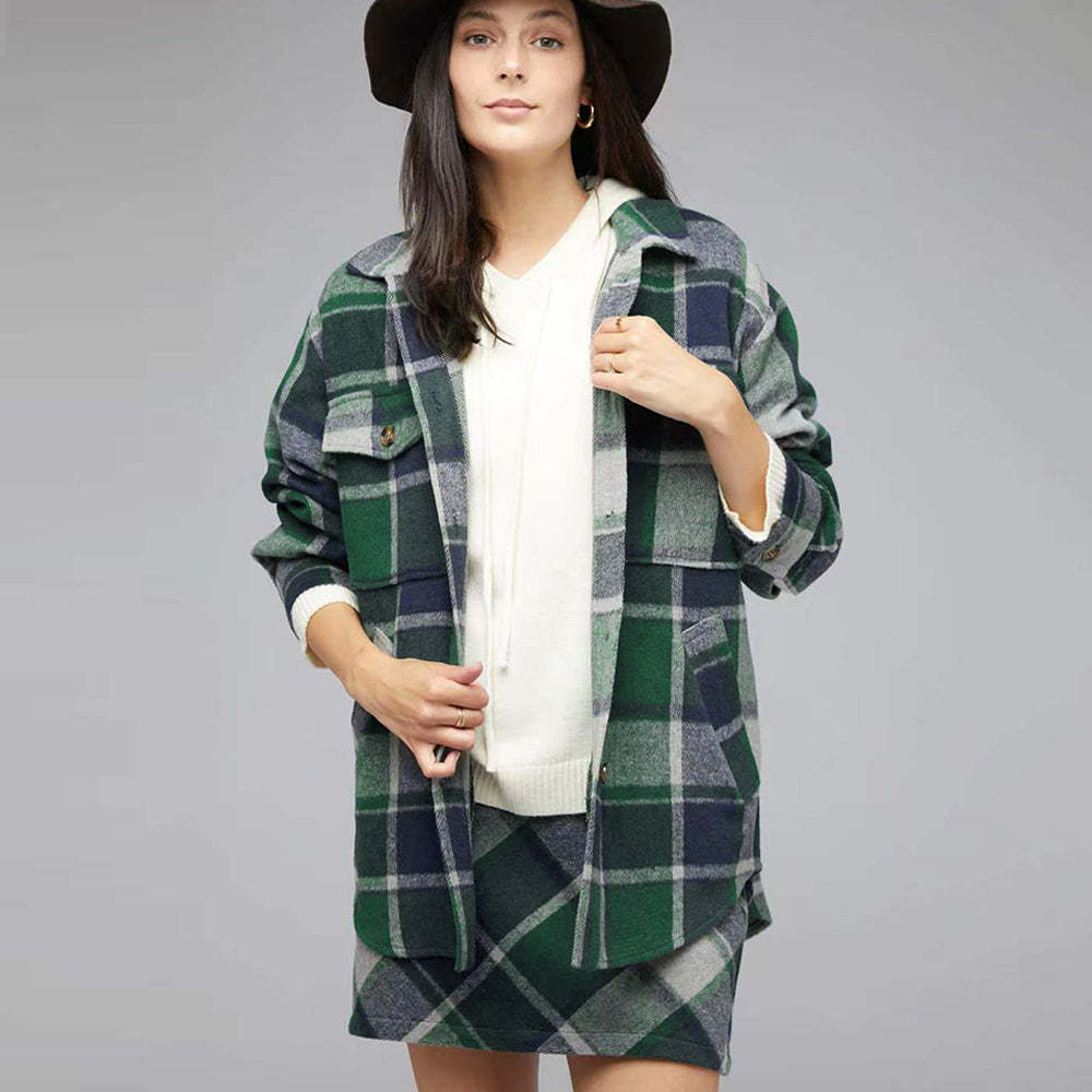 Plaid Charm OverSized Shirt Jacket