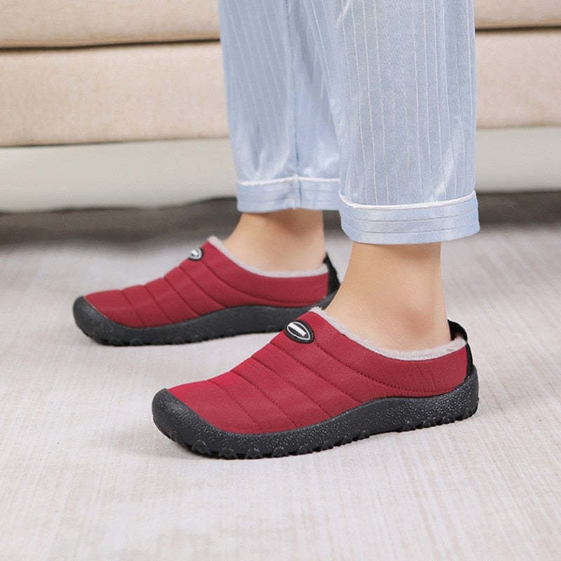 Fur Slippers For Men Waterproof Indoor And Outdoor Winter Slides