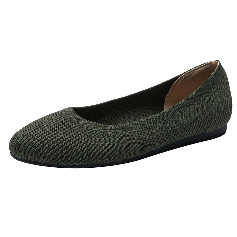 Comfort Pointed-Toe Breathable Knit Ballet Flat Shoes for Wide Feet and Bunion