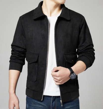 Suede Jacket With Teddy Inner Lining
