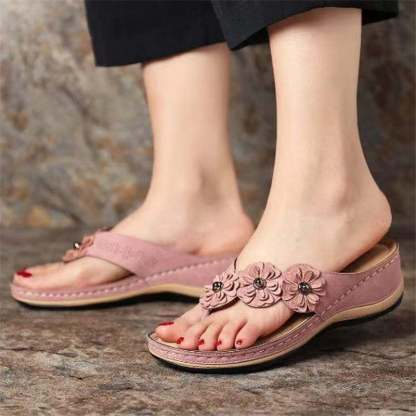 Women Summer New PU Sewing Thong Sandals