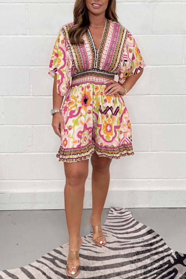 Vintage Print Summer Jumpsuit