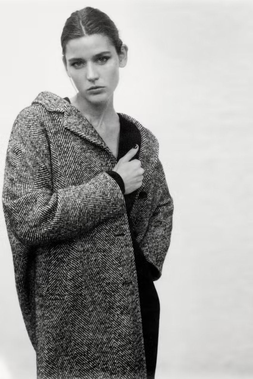 Women's Herringne Pattern Overcoat