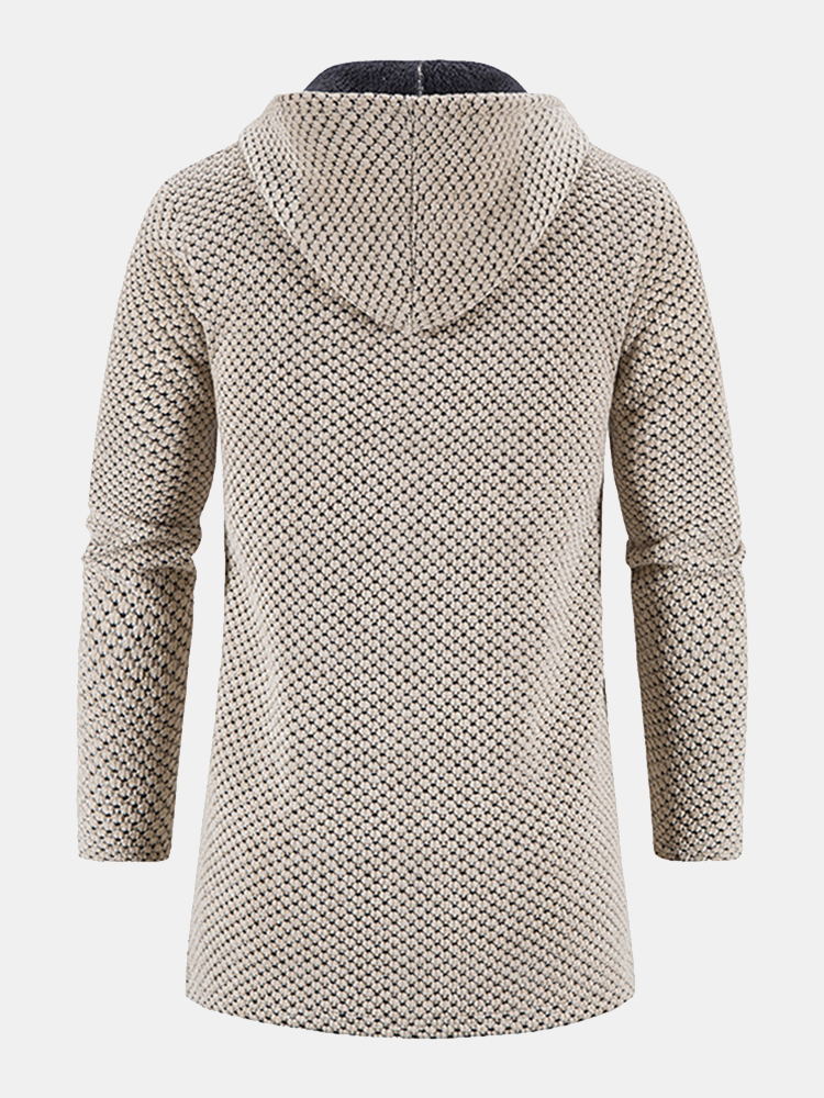 Cozy Long Hooded Knit Sweater for Men