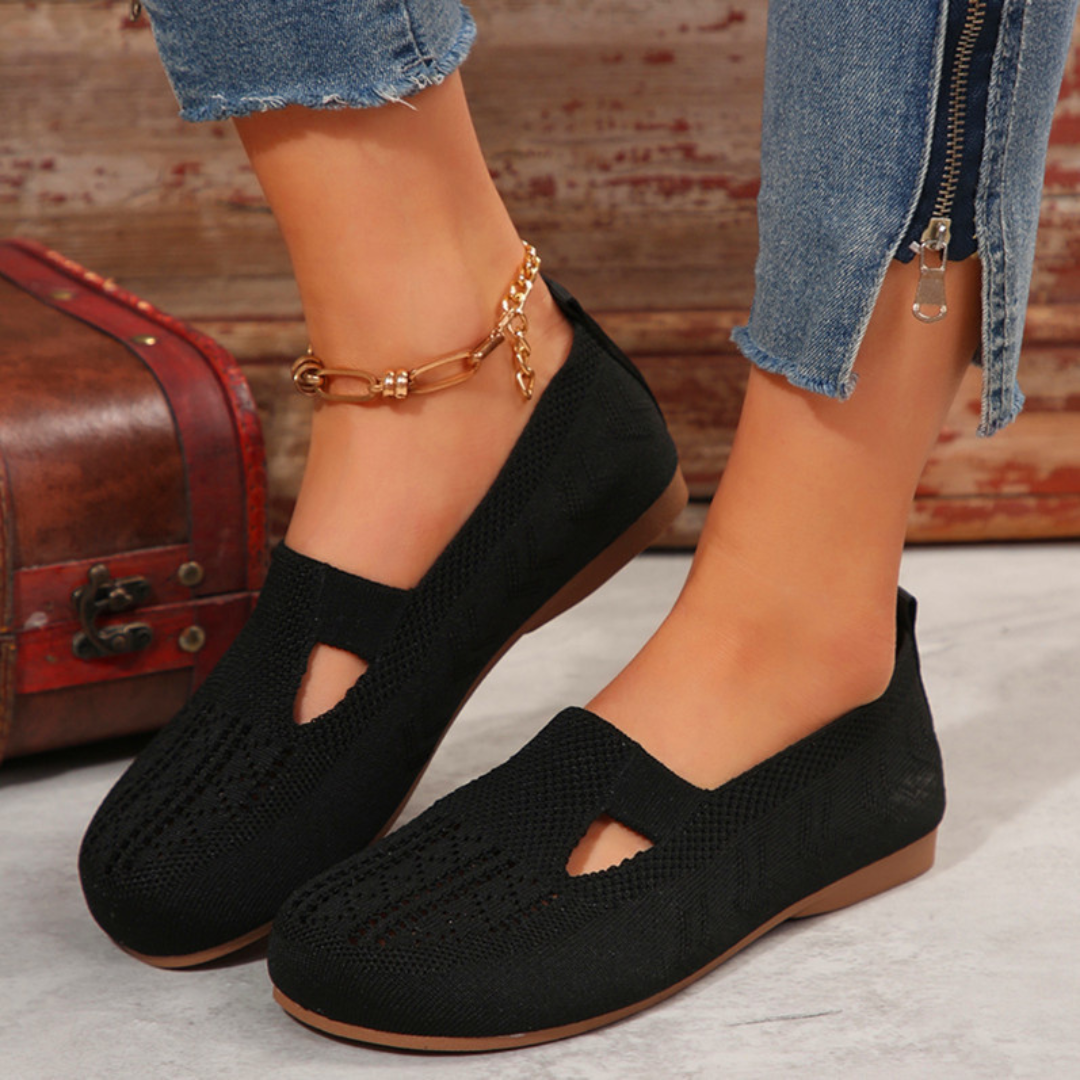 Orthopedic Women Walking Shoes Comfortable Breathable Knit Flats Round