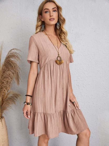 V-neck midi dress
