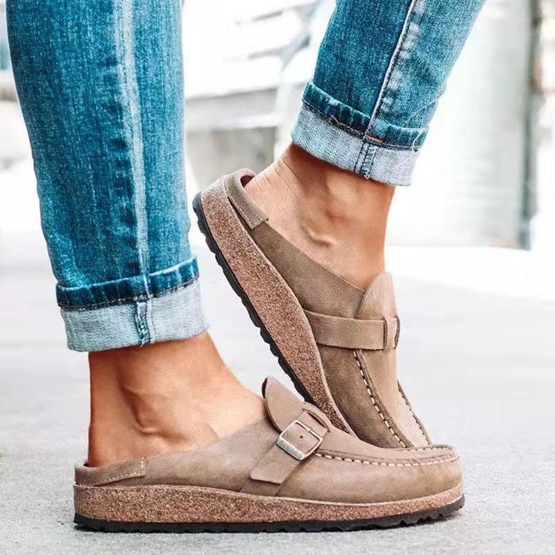 Women's Flat Heel Platform Orthopedic Loafers Cloth Clean Surface